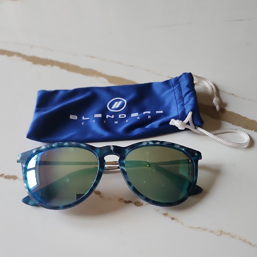 Blenders Eyewear Blue Tortoise Sunglasses with Blue Mirrored Lenses